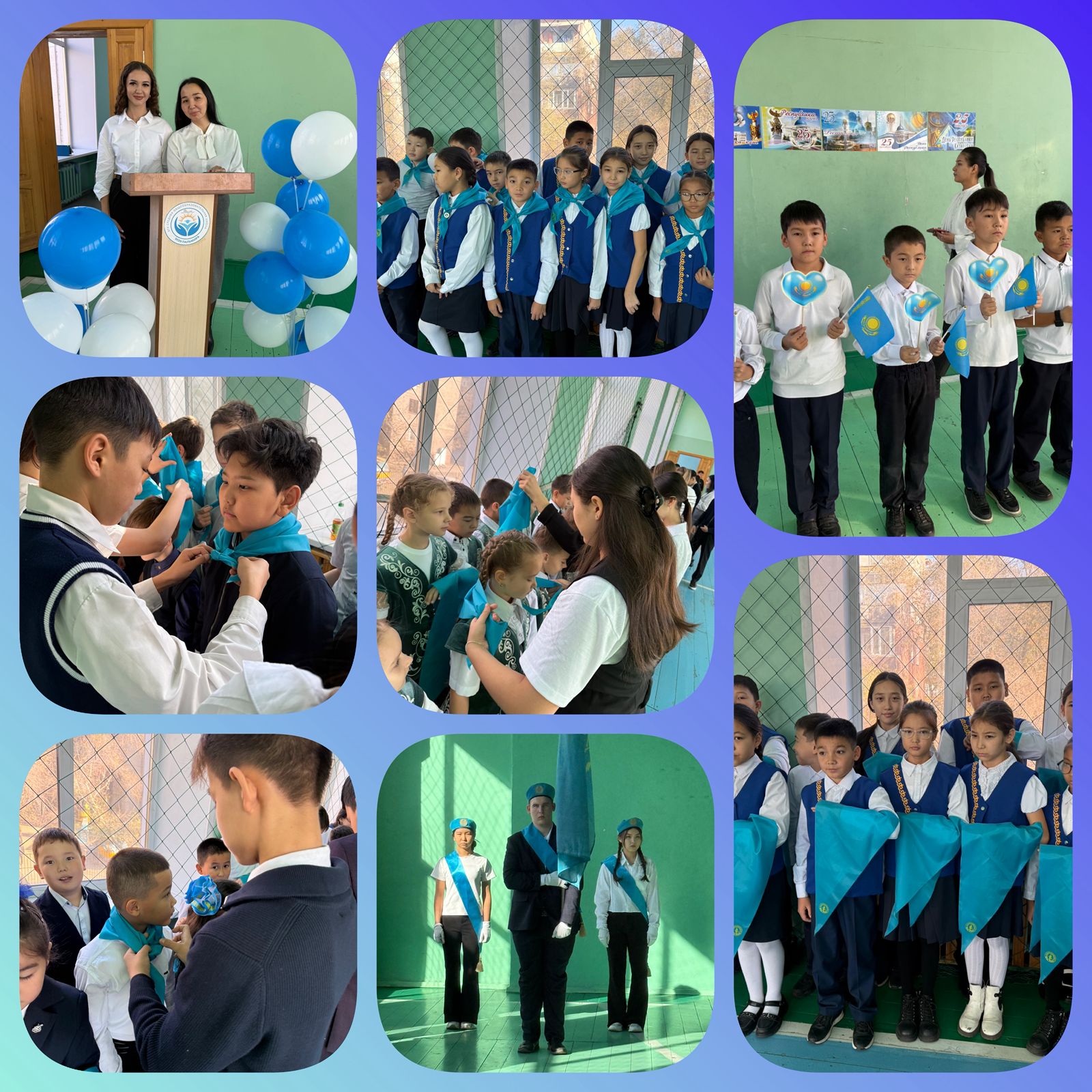 Торжественная линейка. Принятие в Жас Ұлан, Жас қыран